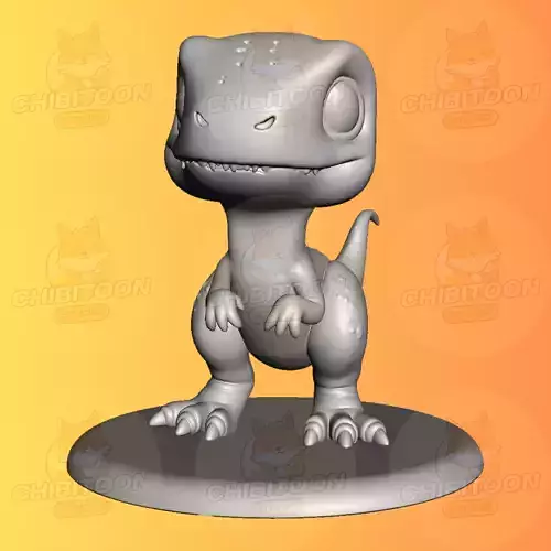 Skitter The Speedy Raptor Chibi Kawaii 3D print model