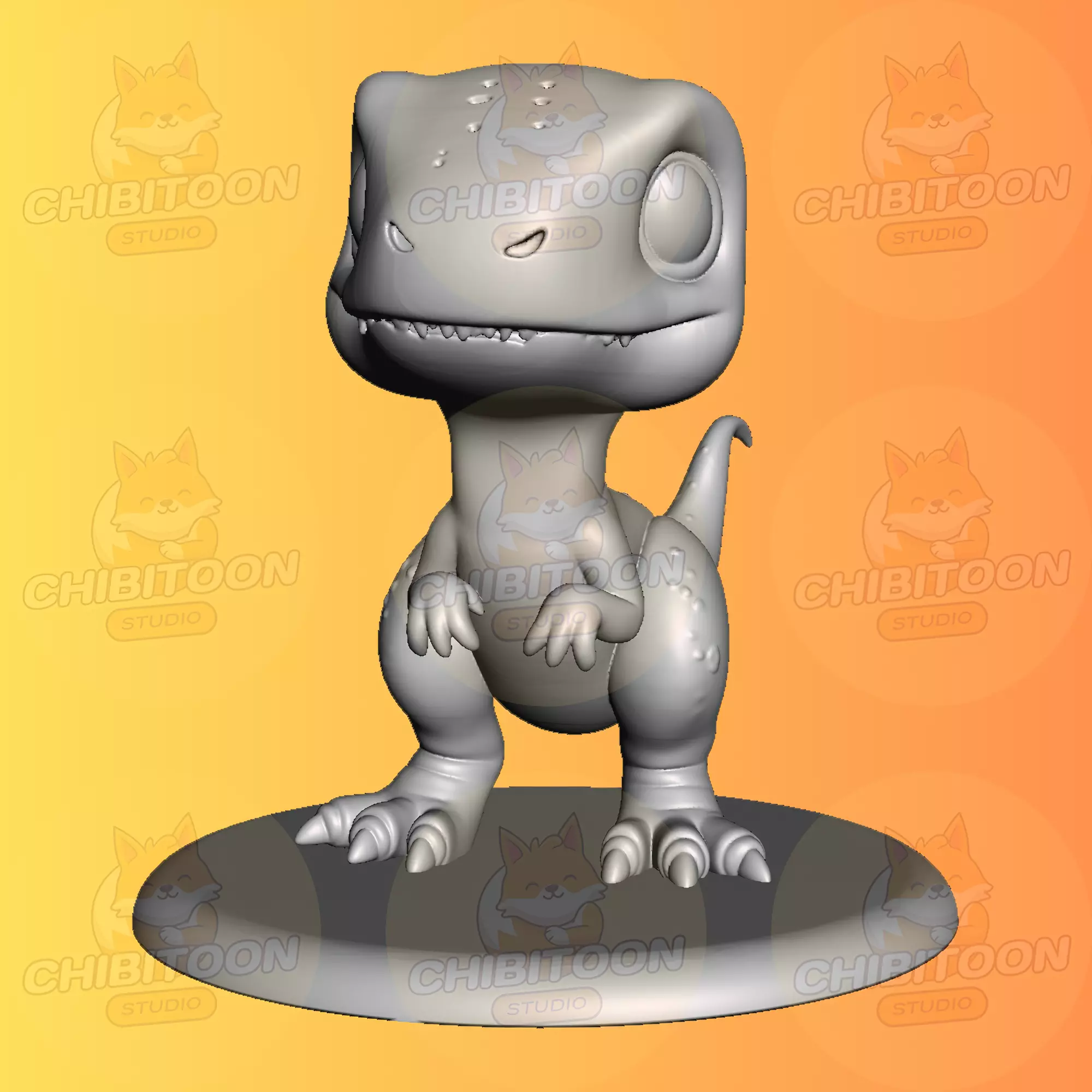 Skitter The Speedy Raptor Chibi Kawaii 3D print model_0