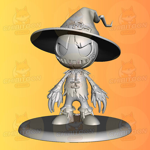 Stitchy The Spooky-Cute Scarecrow Chibi Kawaii 3D print model