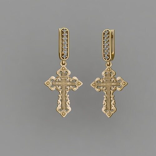 Jesus Cross jesus chirst earrings 3D print model 3D print model