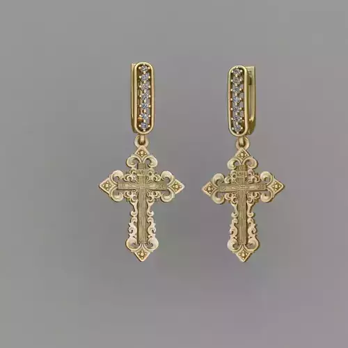 Jesus Cross jesus chirst earrings 3D print model