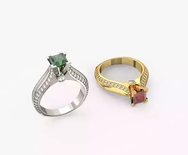 Engagement Ring 3D print model E 09