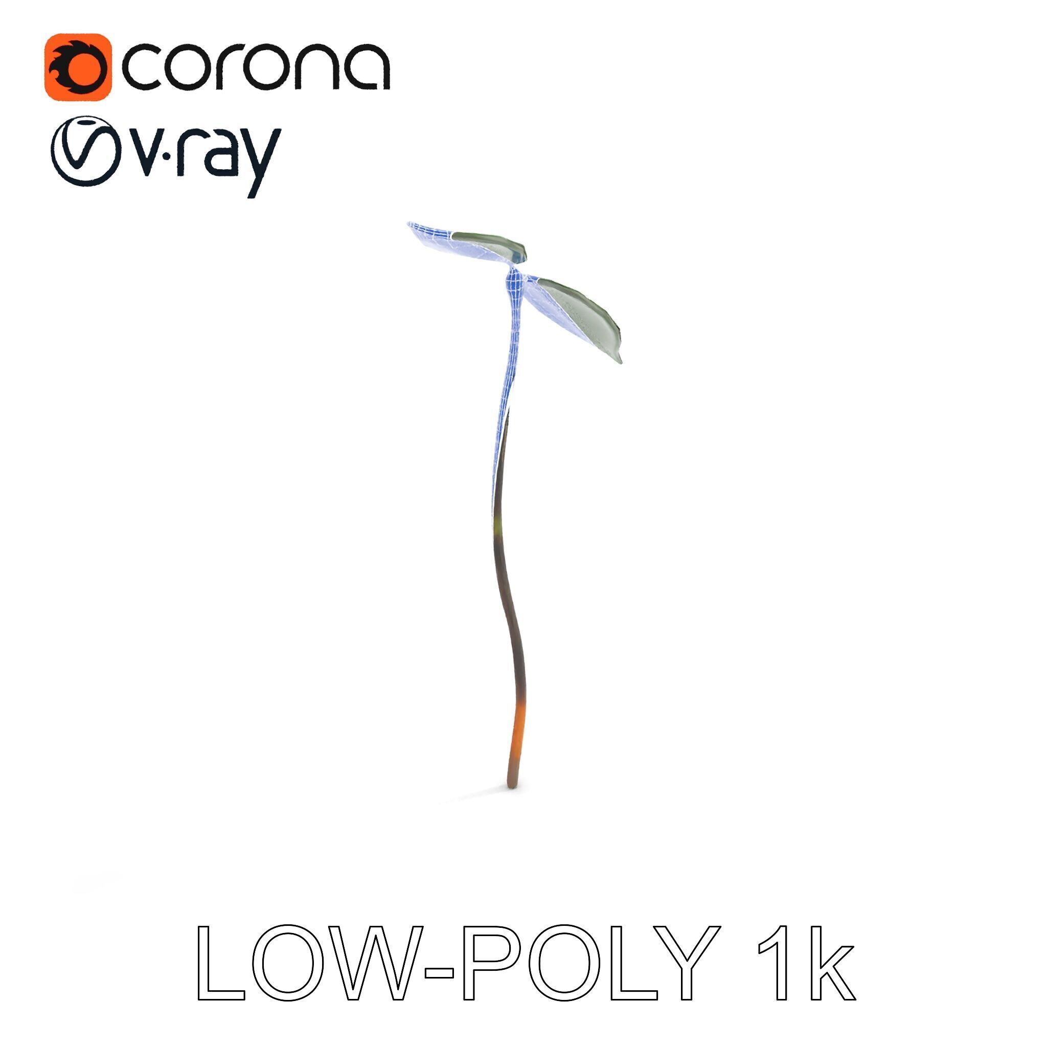 Young Plant Sprout Model Pack for Natural Environments Low-poly 3D model_15