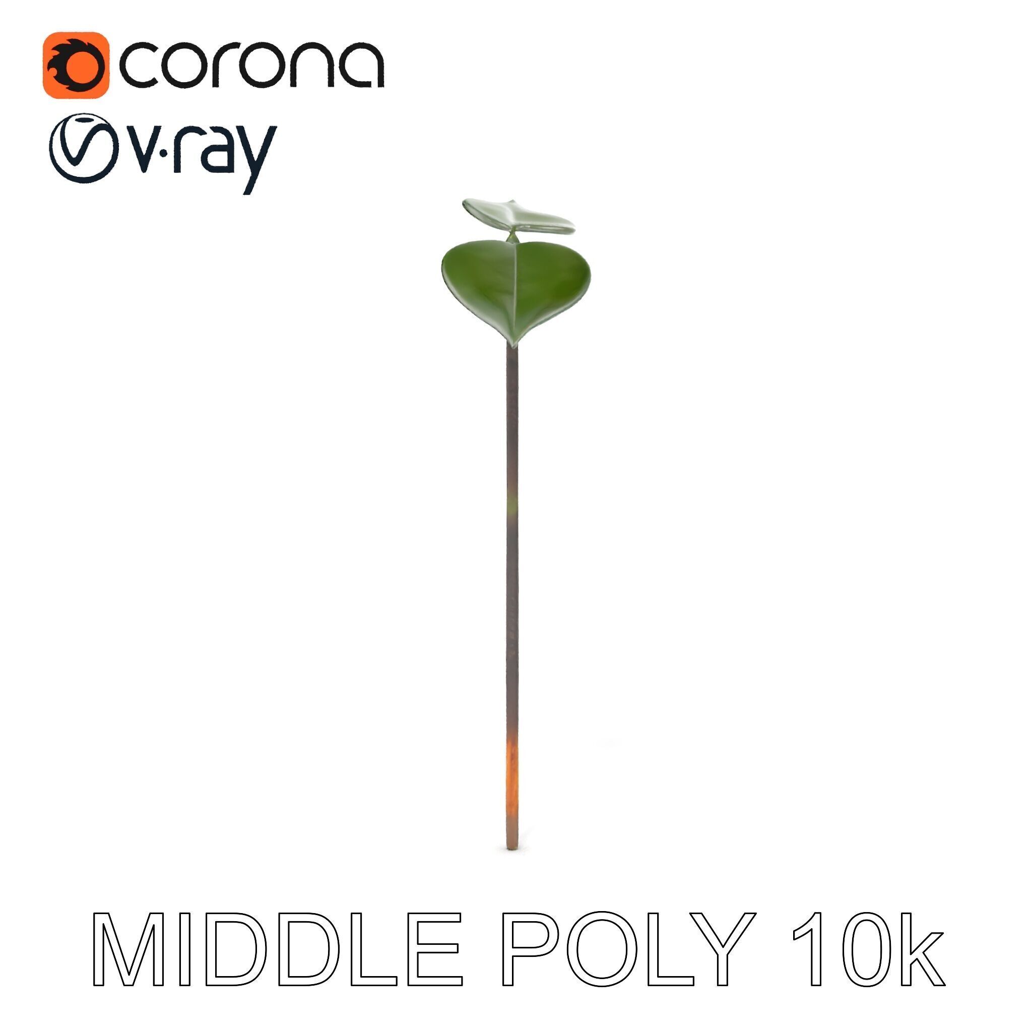 Young Plant Sprout Model Pack for Natural Environments Low-poly 3D model_7