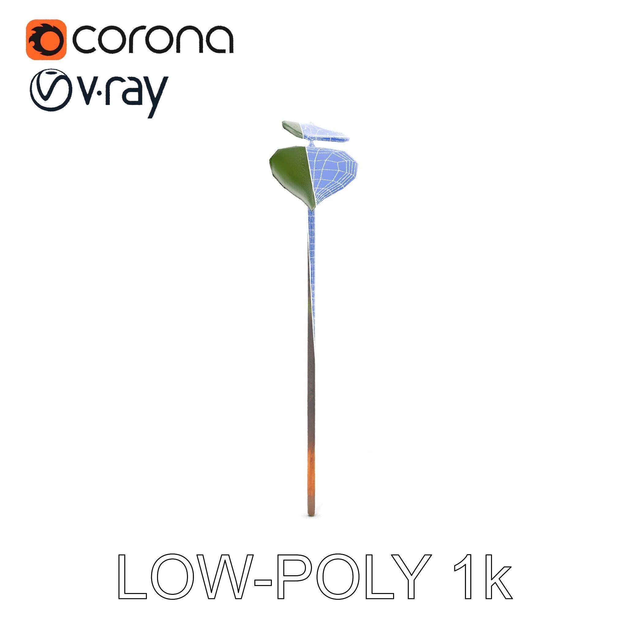 Young Plant Sprout Model Pack for Natural Environments Low-poly 3D model_29