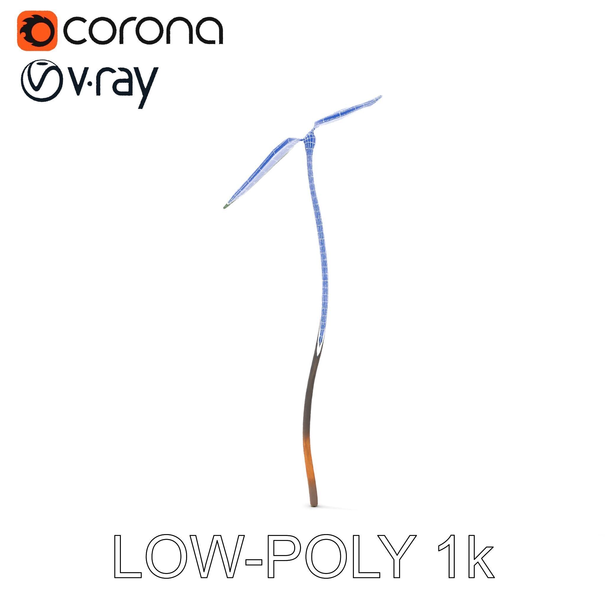 Young Plant Sprout Model Pack for Natural Environments Low-poly 3D model_32