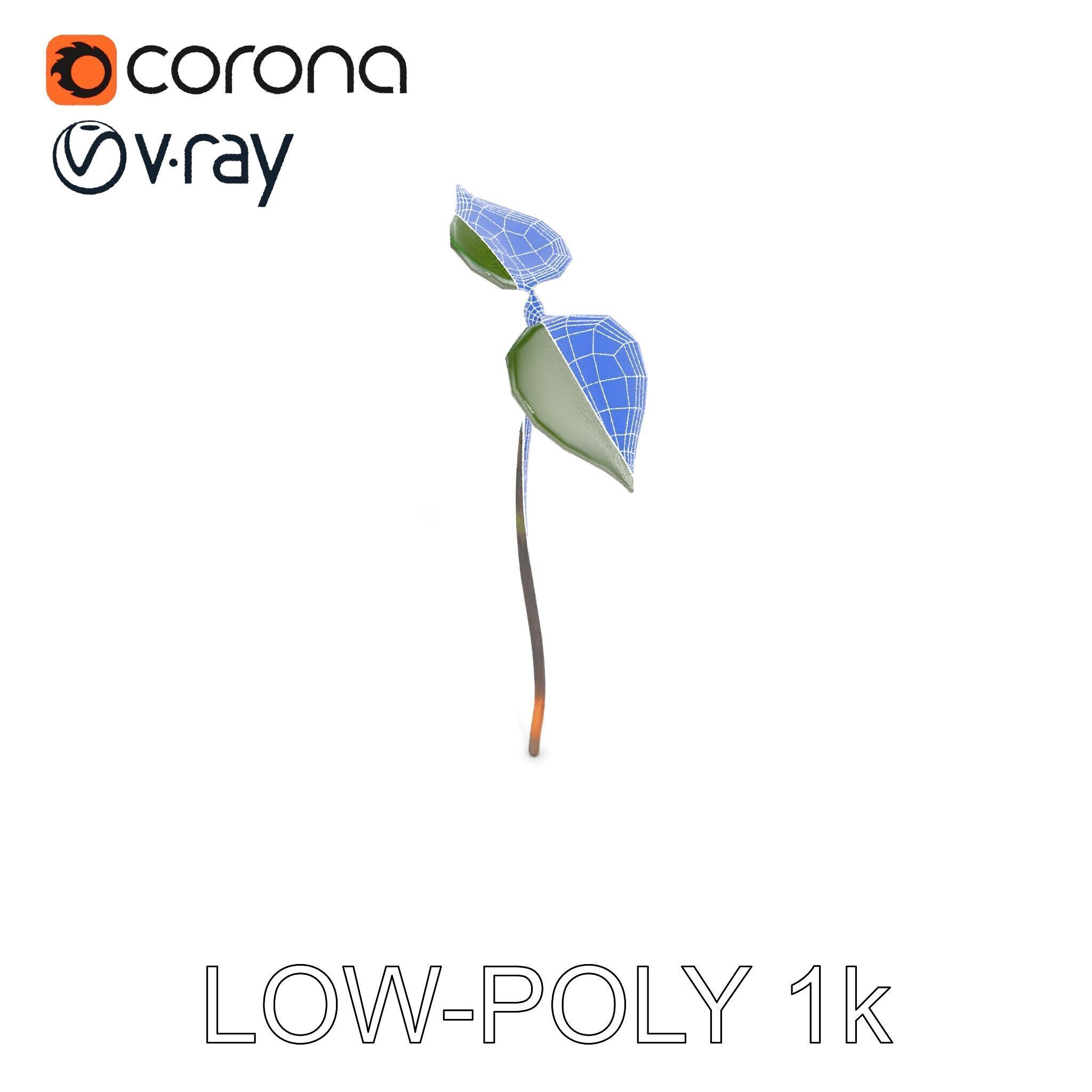 Young Plant Sprout Model Pack for Natural Environments Low-poly 3D model_21