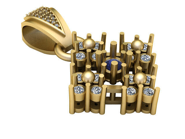 SQUAR GOLD PENDANT  3D print model