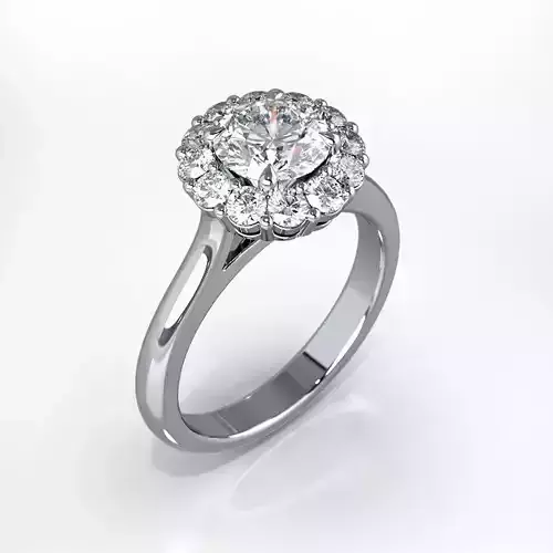 Engagement ring  with round gemstone 002 3D print model Engagement ring  with round gemstone 002 3D print model