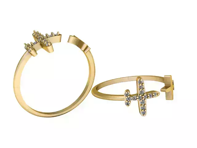 DIAMOUND GOLD RING 3D P-RINTABLE MODEL