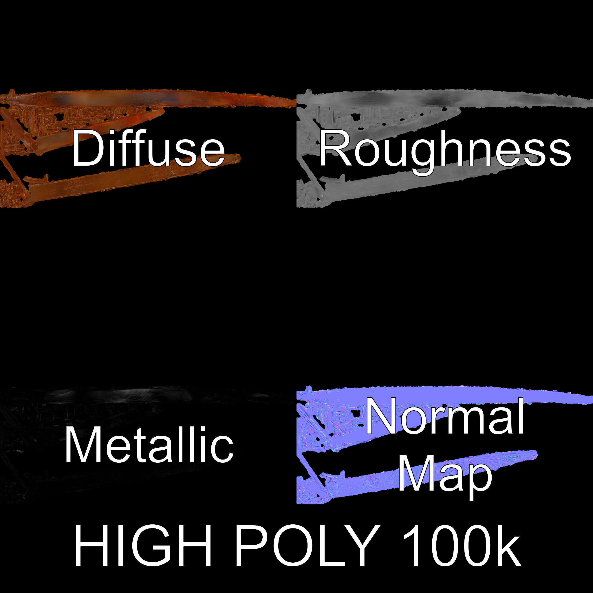 Decorative Iron Spiral Model Pack Low-poly 3D model_4