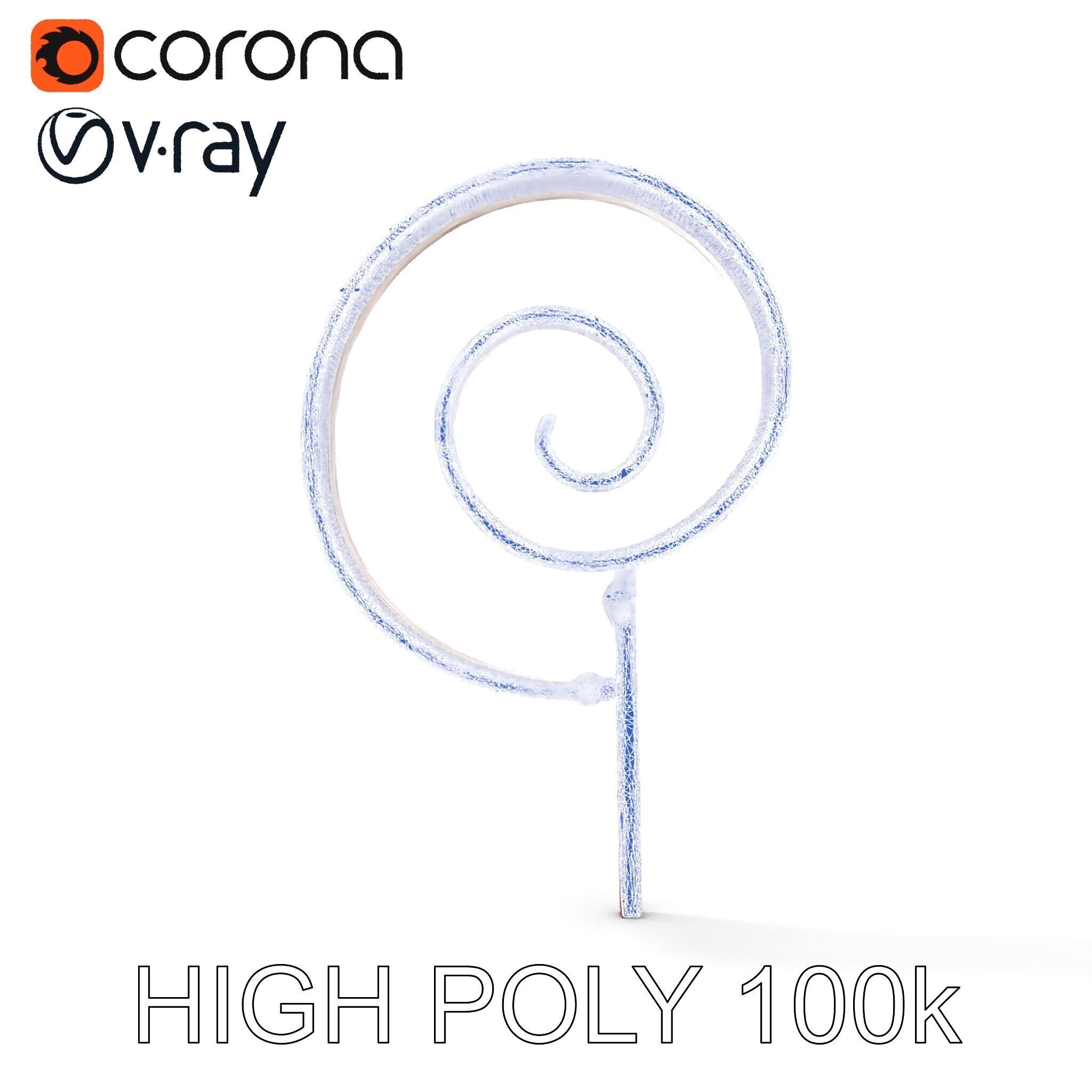 Decorative Iron Spiral Model Pack Low-poly 3D model_20