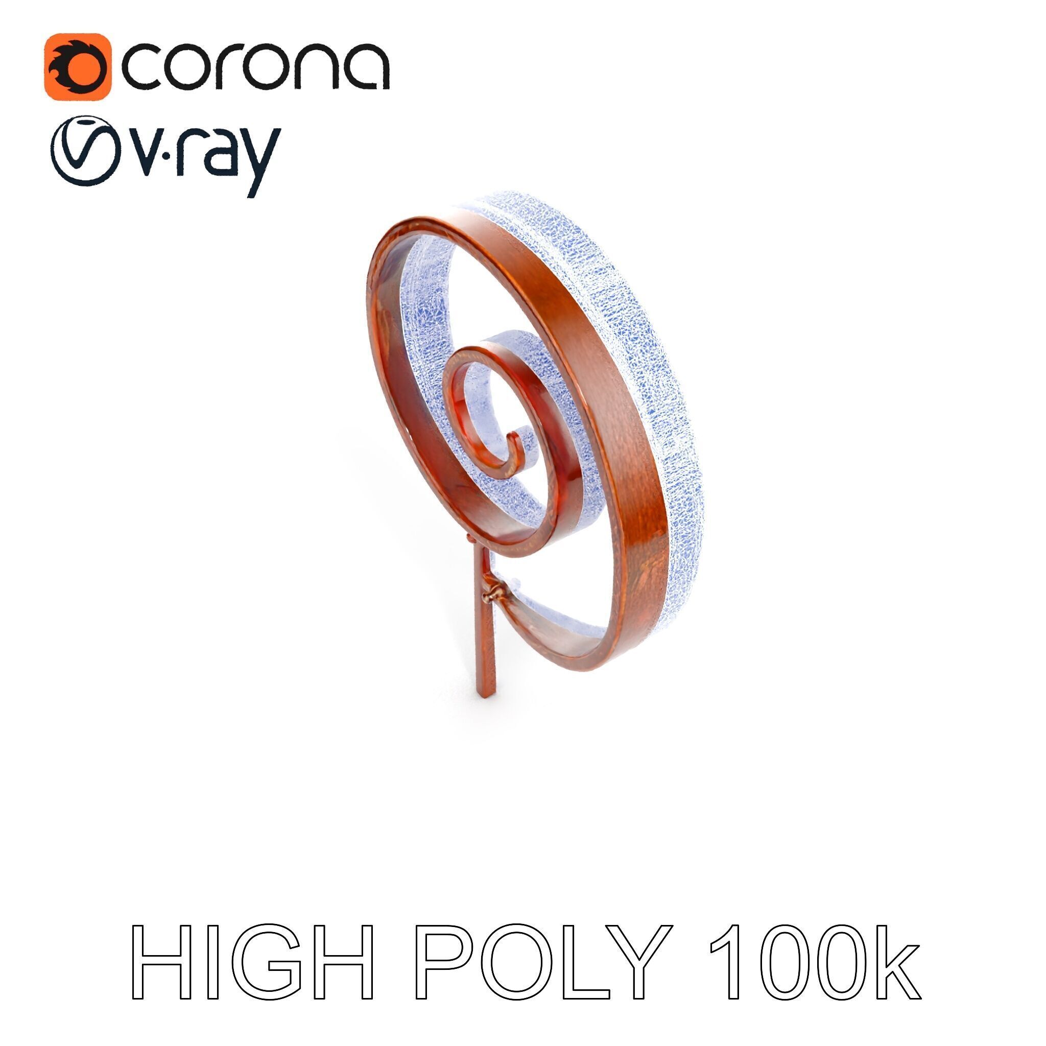 Decorative Iron Spiral Model Pack Low-poly 3D model_29