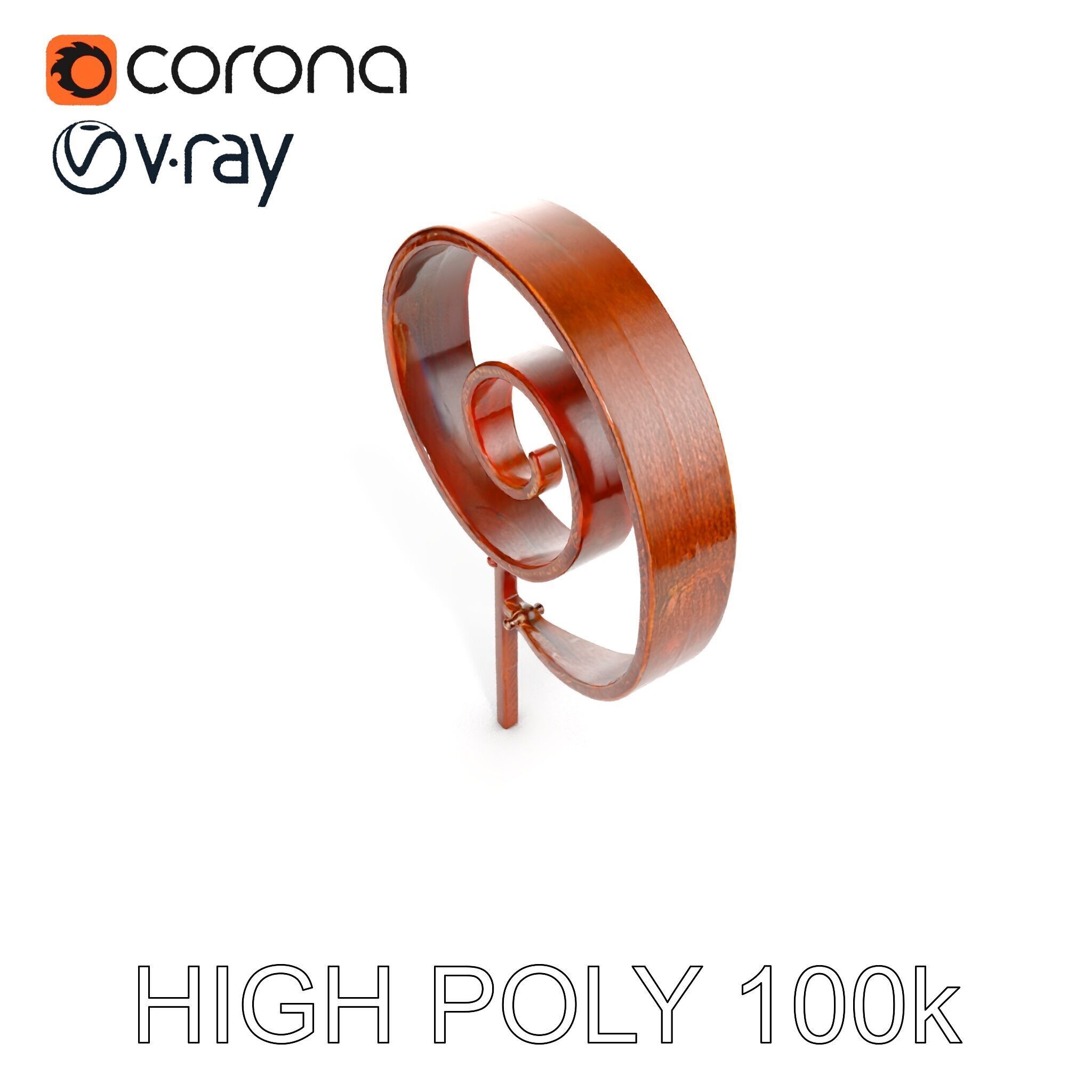 Decorative Iron Spiral Model Pack Low-poly 3D model_8