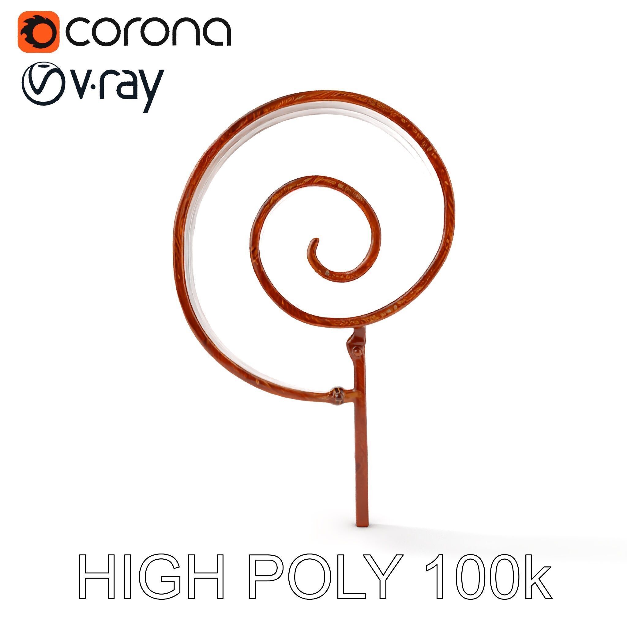 Decorative Iron Spiral Model Pack Low-poly 3D model_17