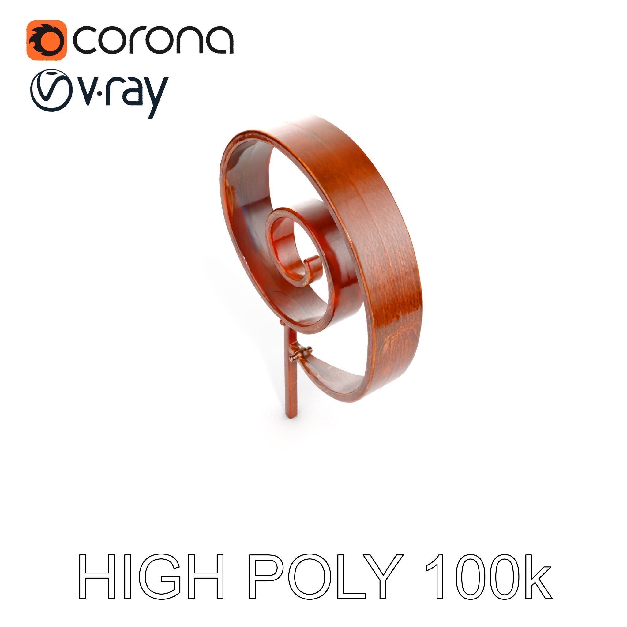 Decorative Iron Spiral Model Pack Low-poly 3D model_9