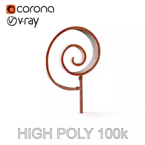 Decorative Iron Spiral Model Pack Low-poly 3D model