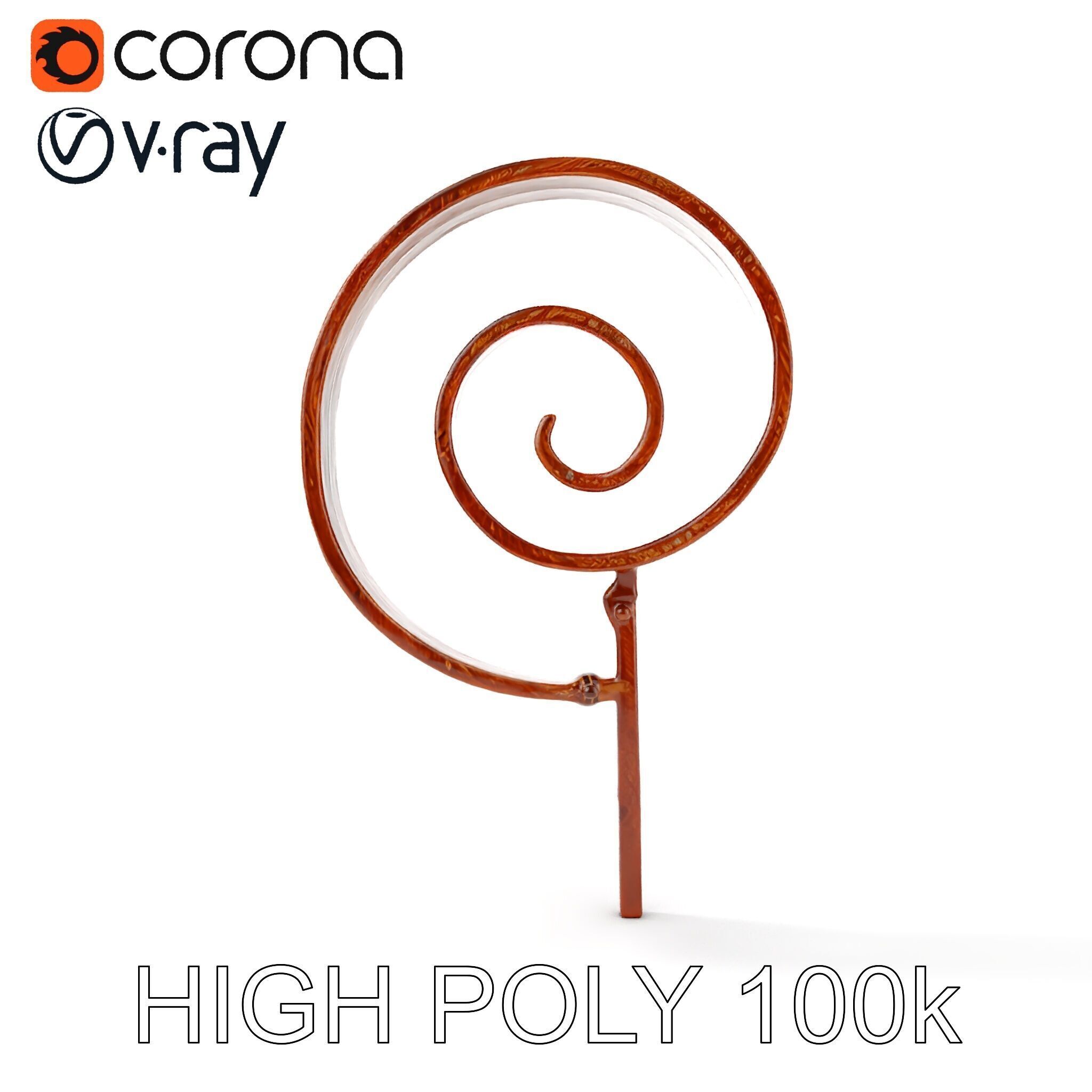 Decorative Iron Spiral Model Pack Low-poly 3D model_15
