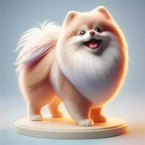 809 Laughing Pomeranian  Full Color 3D Model  fantasy 