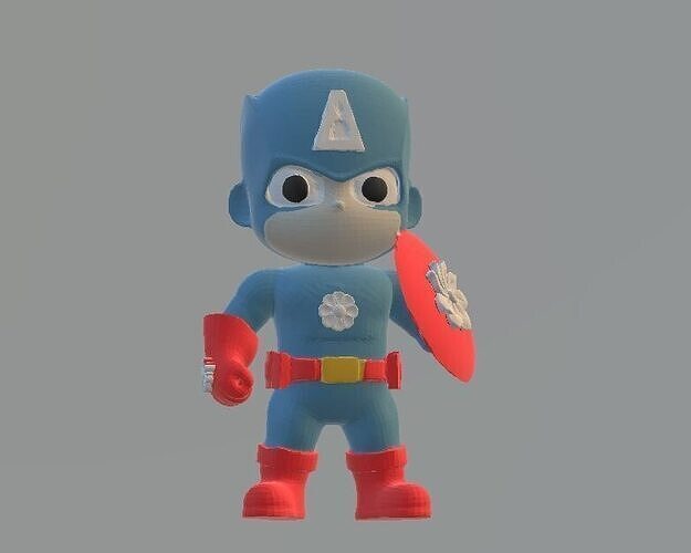 superhero chibi captain 3D print model
