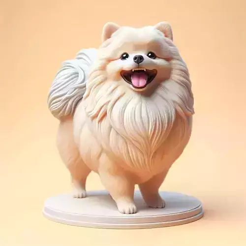810 Laughing Pomeranian  Full Color 3D Model   fantasy 