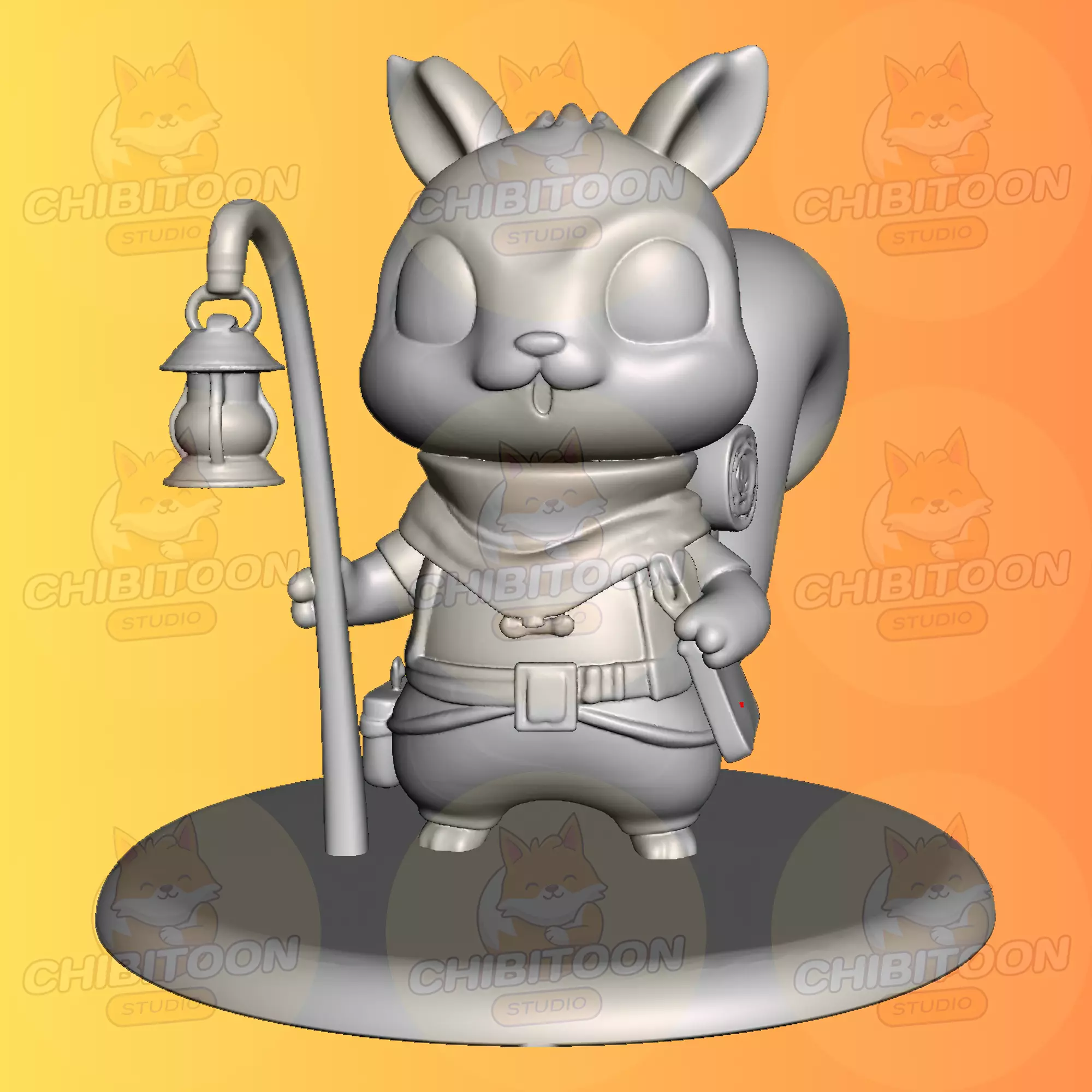 Nutkin The Adventurous Traveler Squirrel Chibi Kawaii 3D print model_0