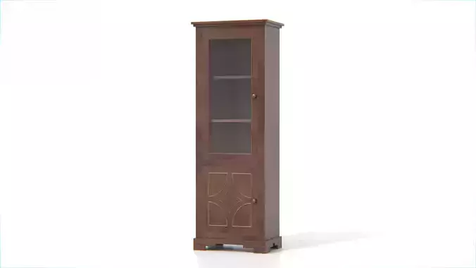 Antique Wooden Display Cabinet Low-poly 3D model