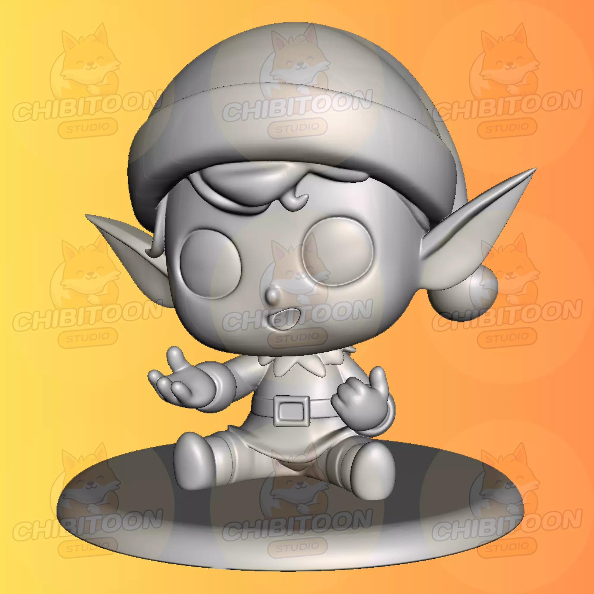 Tinklefizz The Jolly Christmas Elf Chibi Kawaii 3D print model_0