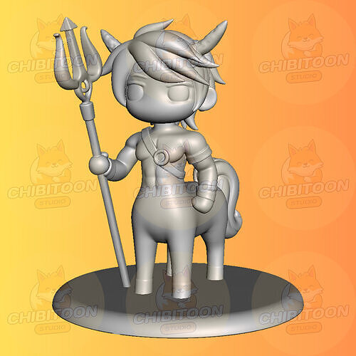 Hoofwick The Noble Centaur Chibi Kawaii 3D print model