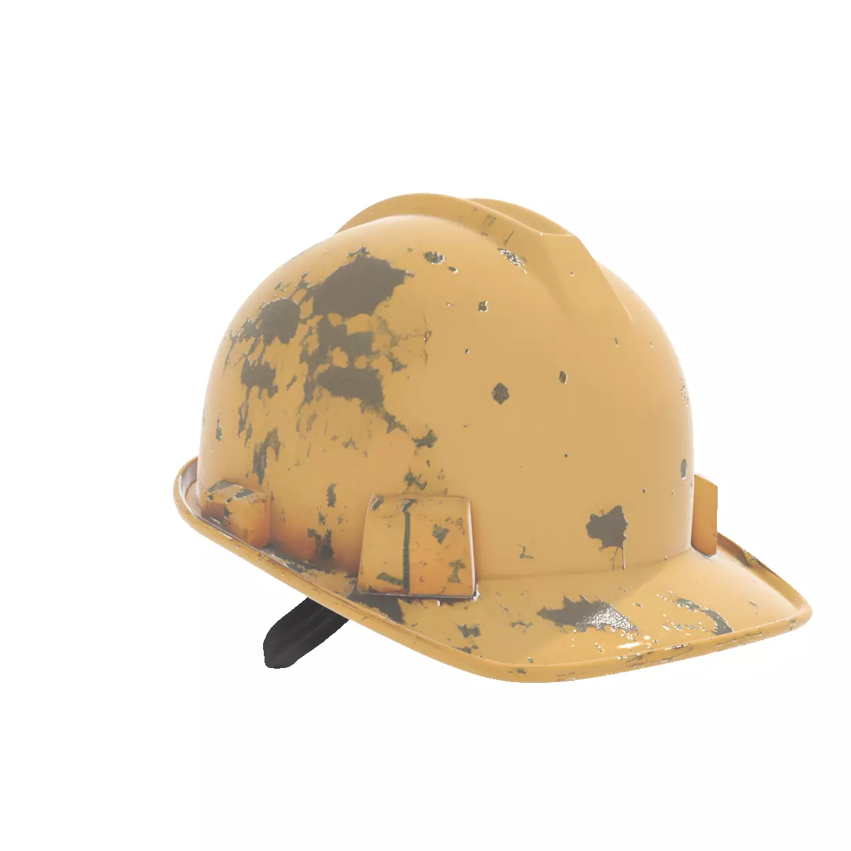 Worn Yellow Construction Safety Helmet 3D Model Low-poly 3D model