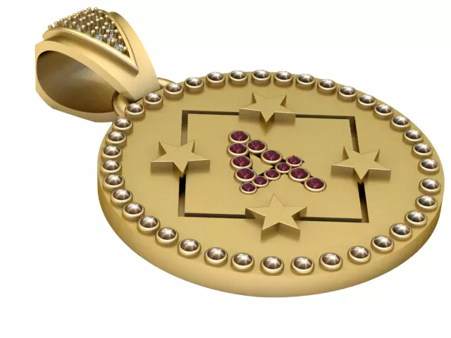 4 ROUND PENDANT 3d printable model 3D print model