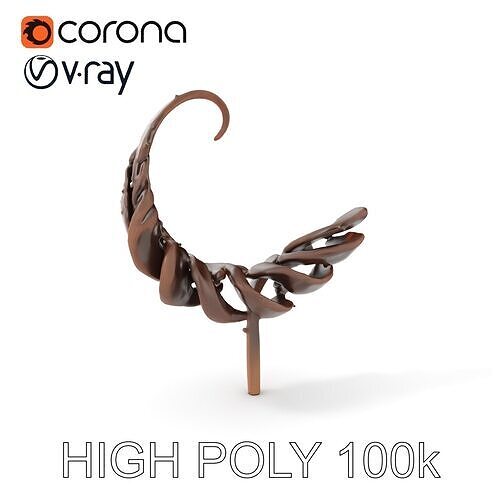Twisted Chocolate Sculpture Model Pack Low-poly 3D model