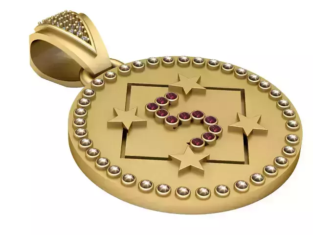 5 ROUND PENDANT 3d printable model 