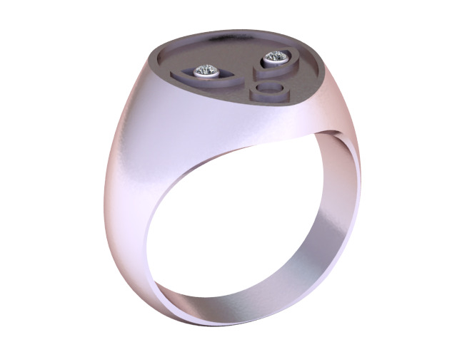 RING DIAMOUND FACES PENDANT 3D print model_1