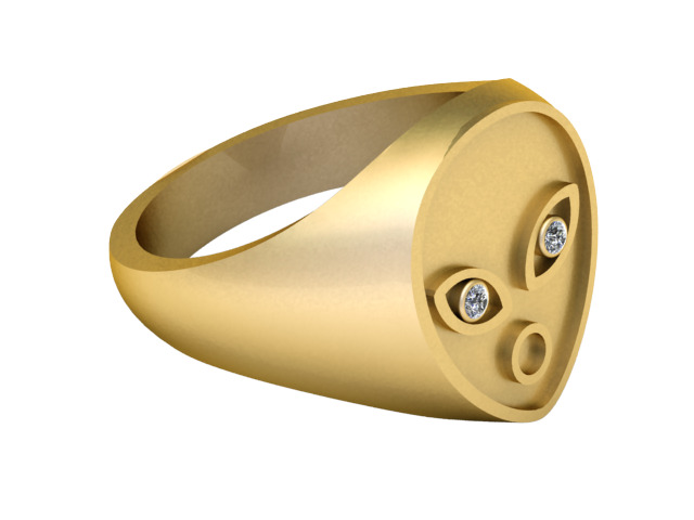 RING DIAMOUND FACES PENDANT 3D print model_2