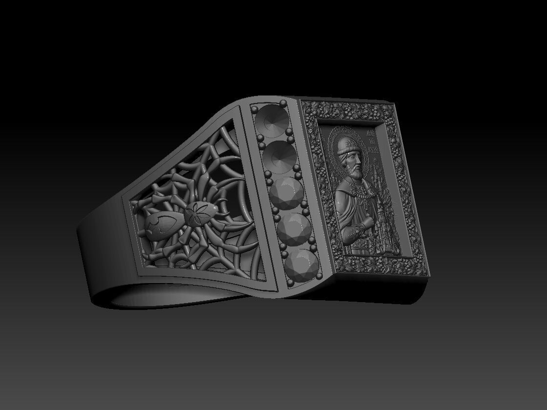 RELIGION ICON Holy Prince Dmitry Donskoy ring 3D print model 3D print model_5