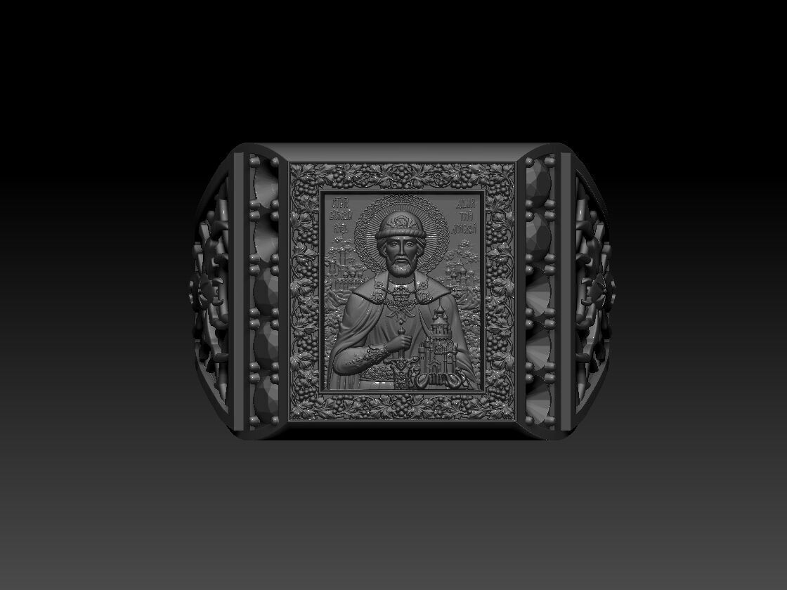 RELIGION ICON Holy Prince Dmitry Donskoy ring 3D print model 3D print model_1
