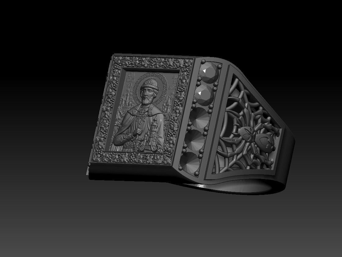 RELIGION ICON Holy Prince Dmitry Donskoy ring 3D print model 3D print model_3