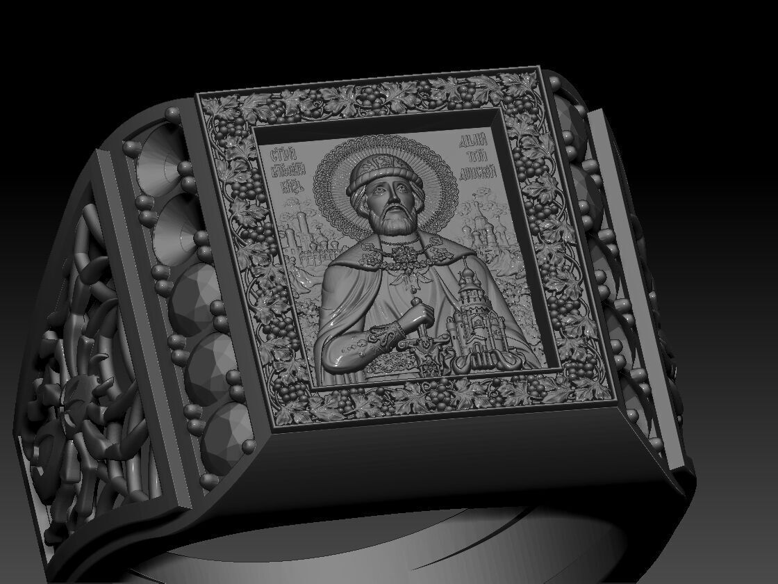 RELIGION ICON Holy Prince Dmitry Donskoy ring 3D print model 3D print model_6
