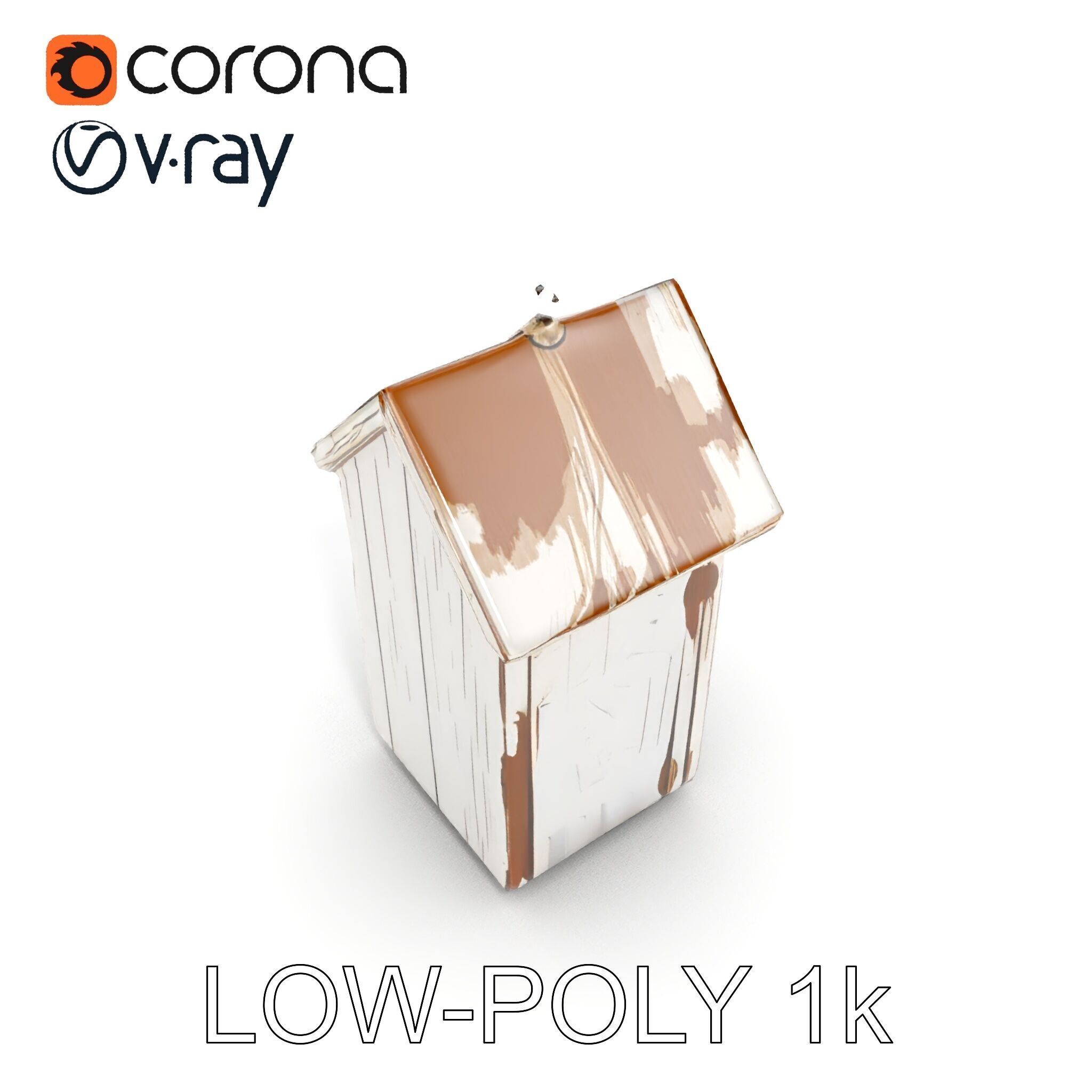 Rustic Wooden Birdhouse Model Pack Low-poly 3D model_21