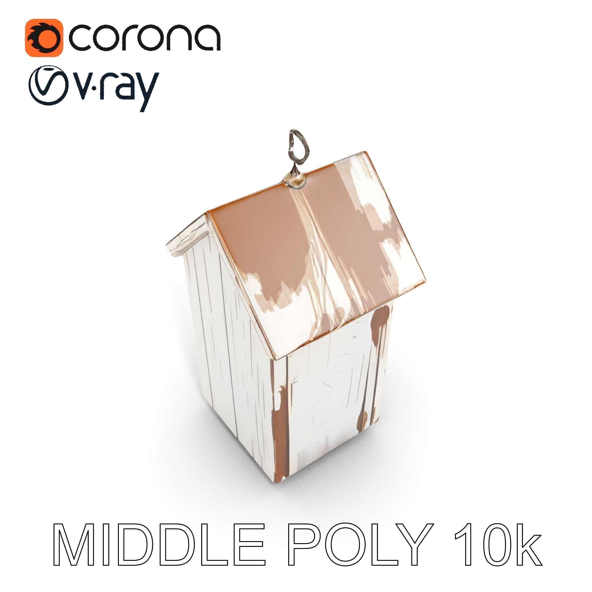 Rustic Wooden Birdhouse Model Pack Low-poly 3D model_28