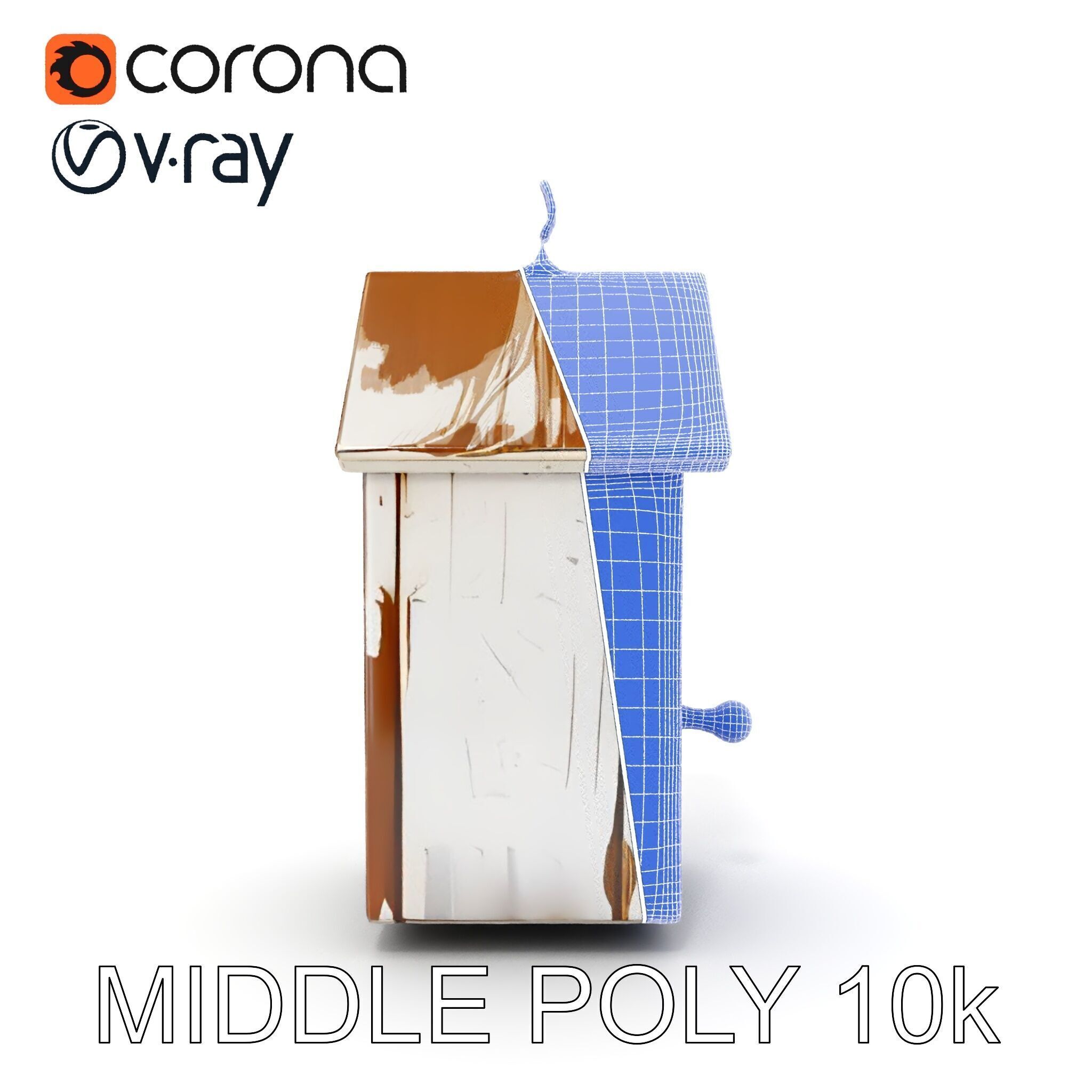 Rustic Wooden Birdhouse Model Pack Low-poly 3D model_31