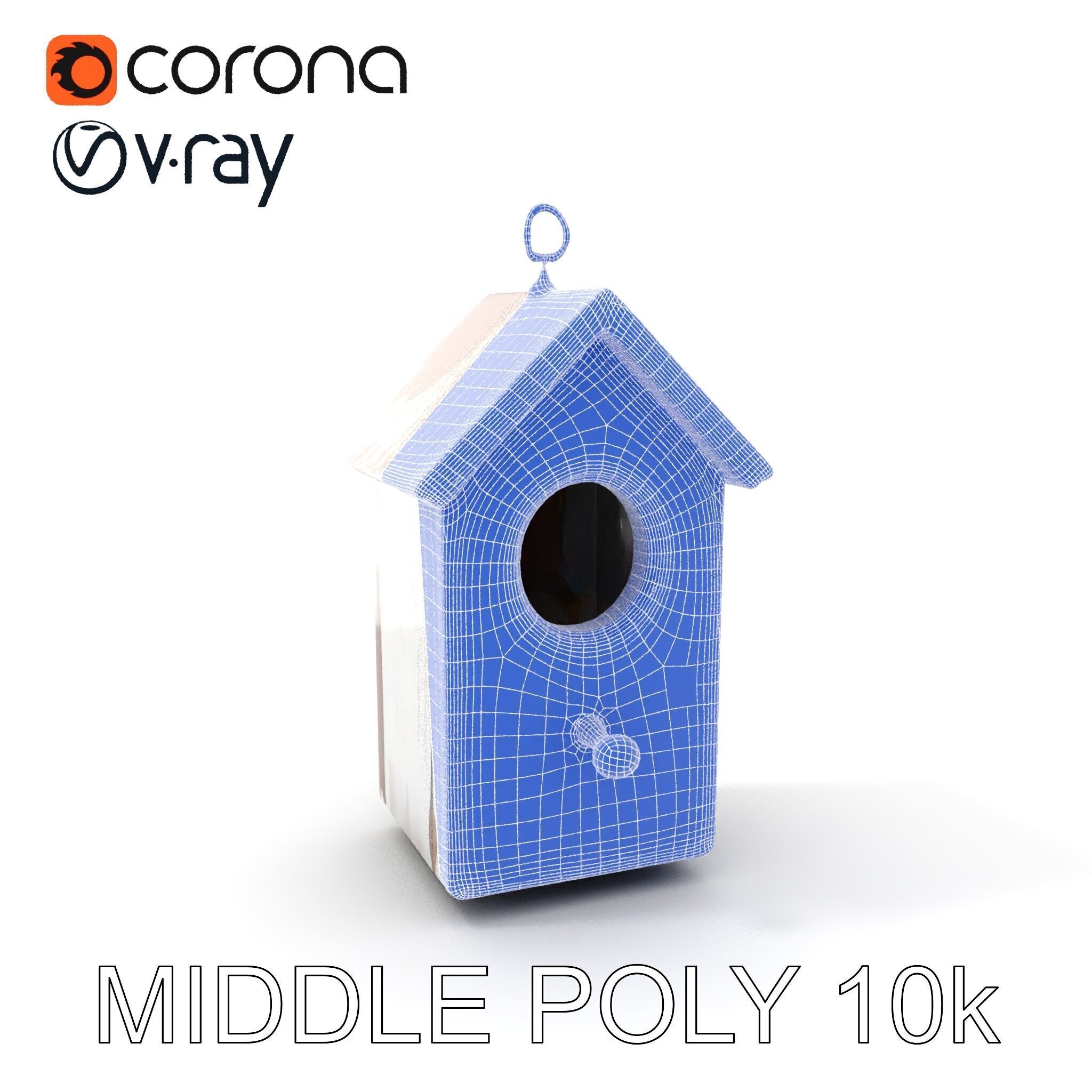 Rustic Wooden Birdhouse Model Pack Low-poly 3D model_17