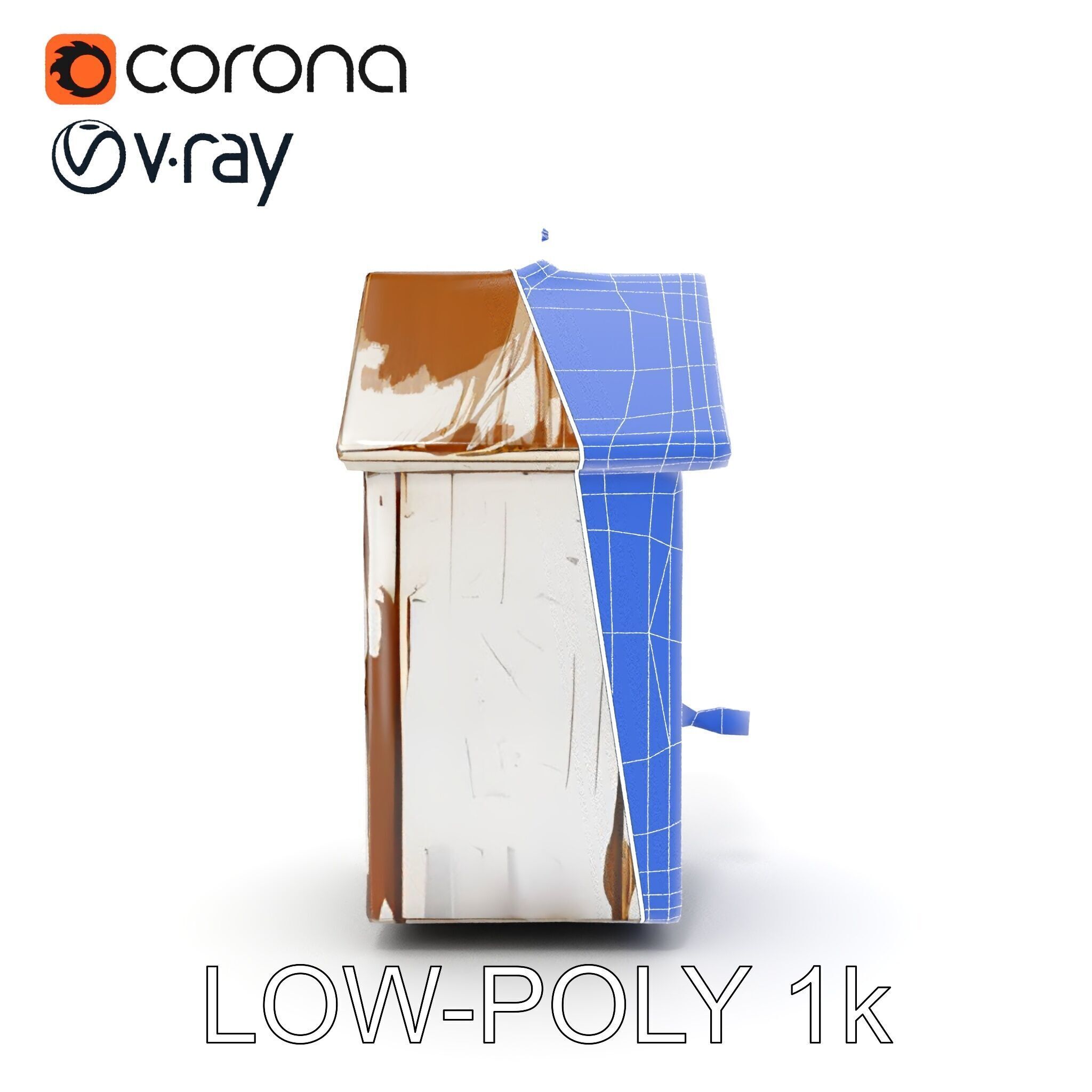 Rustic Wooden Birdhouse Model Pack Low-poly 3D model_32