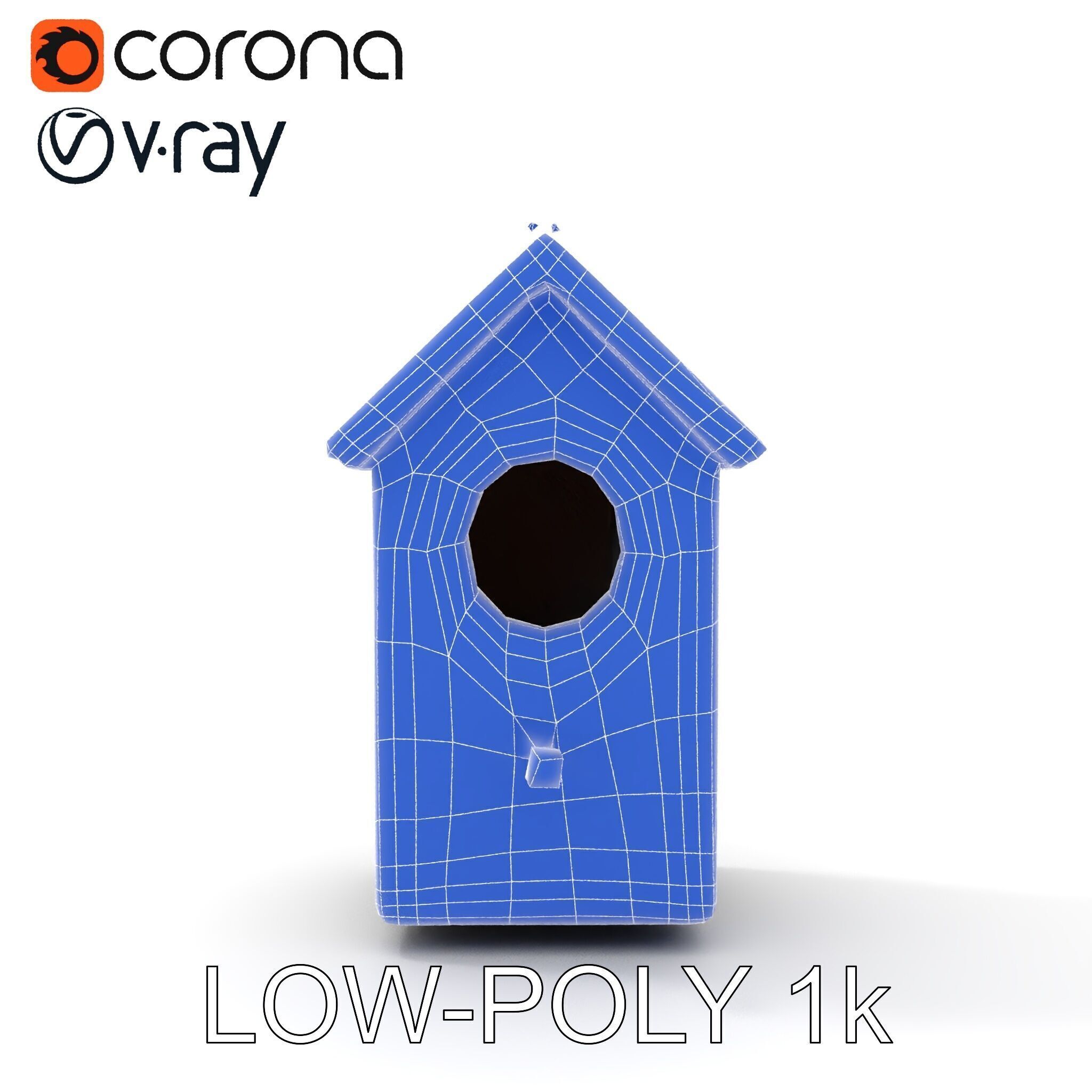 Rustic Wooden Birdhouse Model Pack Low-poly 3D model_26