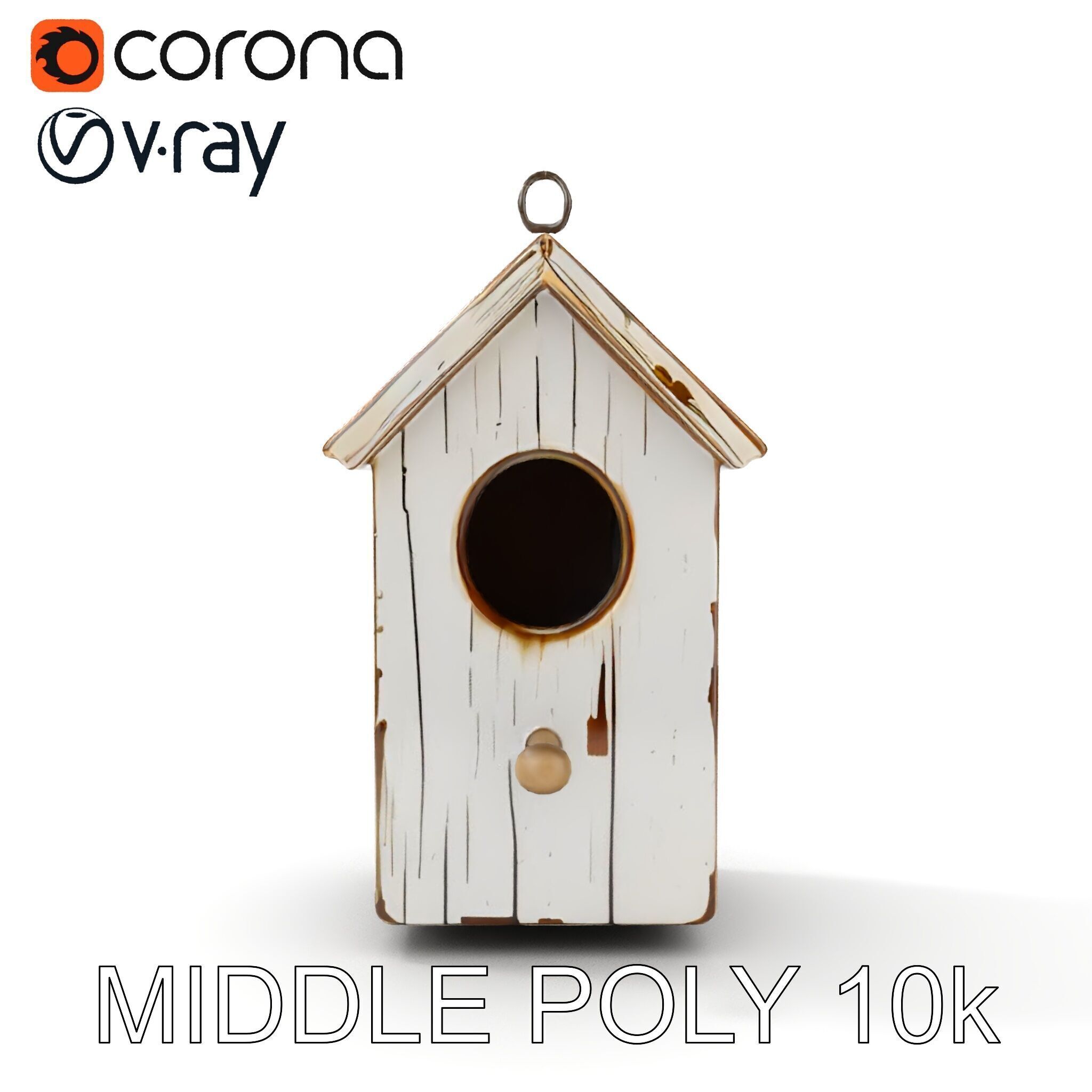 Rustic Wooden Birdhouse Model Pack Low-poly 3D model_20