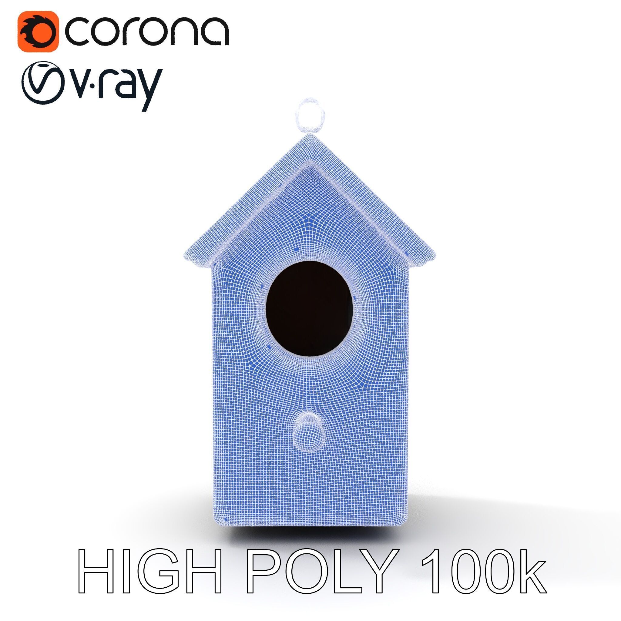 Rustic Wooden Birdhouse Model Pack Low-poly 3D model_30