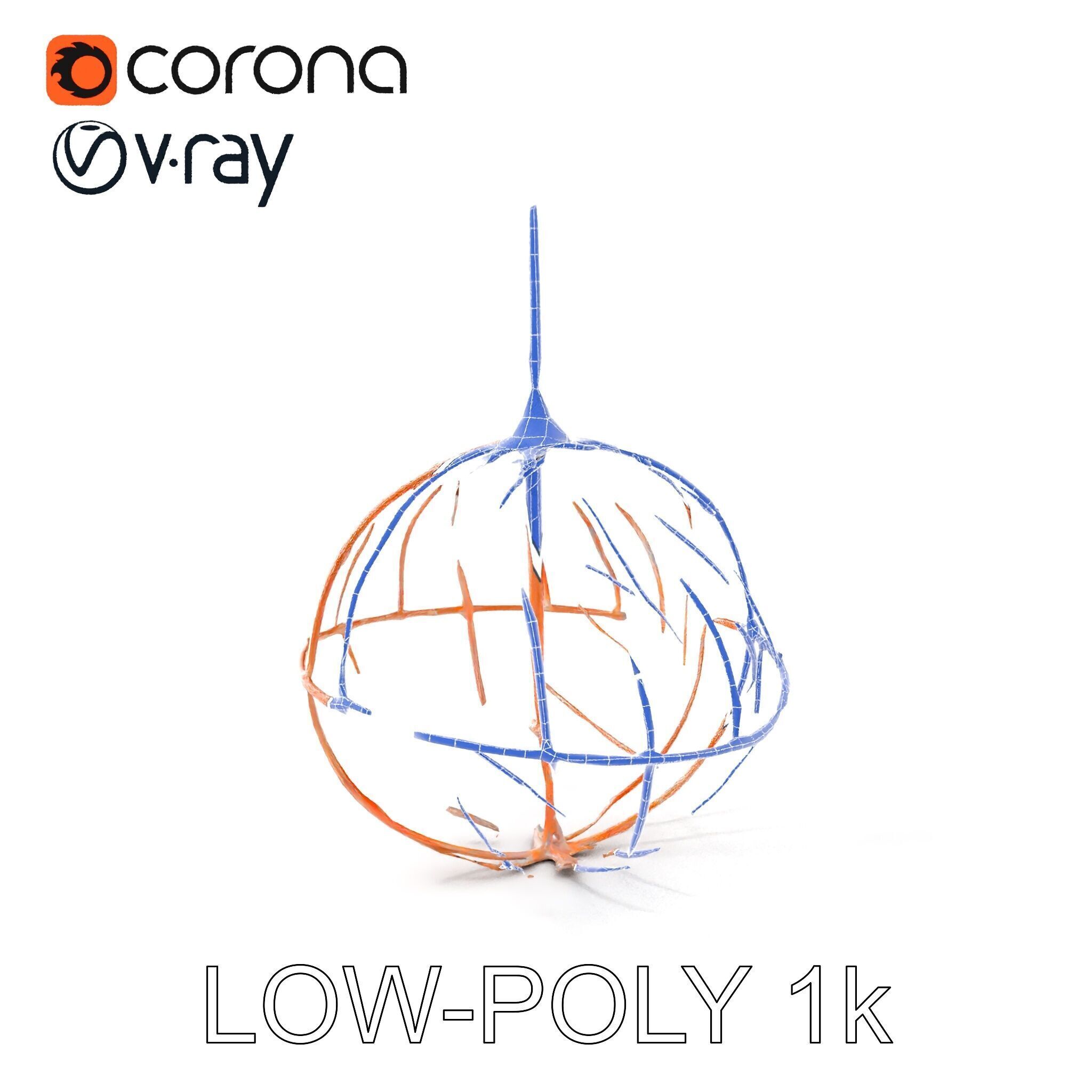 Rustic Spherical Pendant Light Model Pack Low-poly 3D model_28