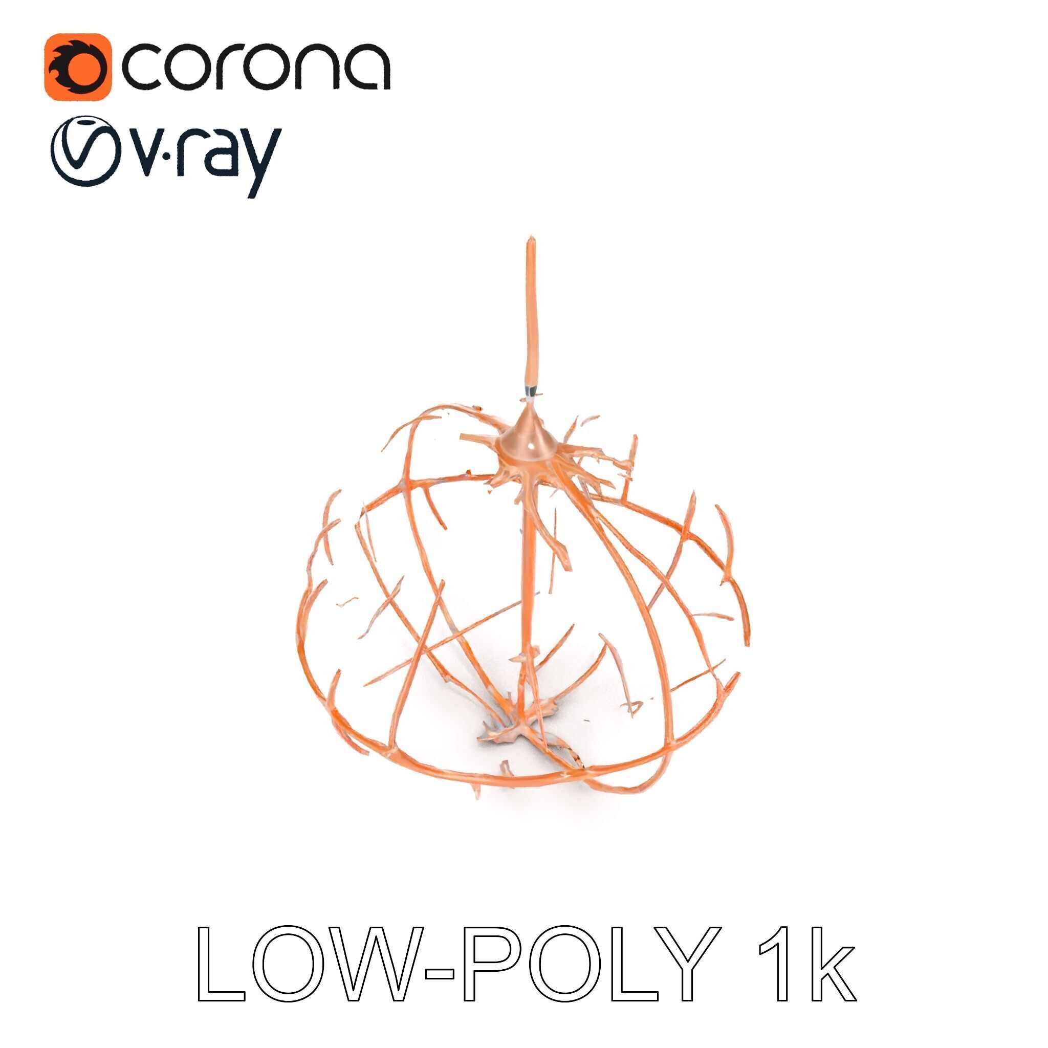 Rustic Spherical Pendant Light Model Pack Low-poly 3D model_7