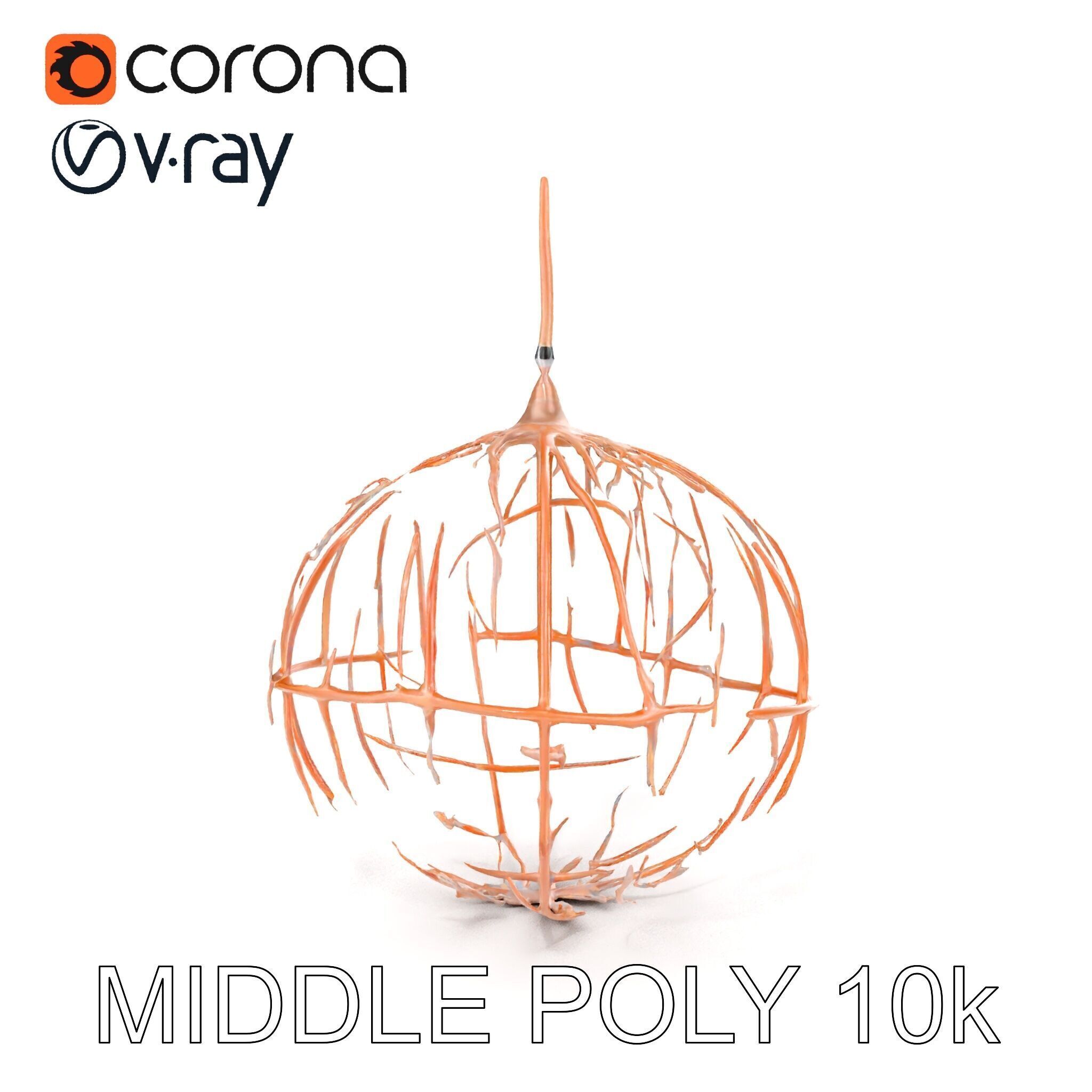 Rustic Spherical Pendant Light Model Pack Low-poly 3D model_18